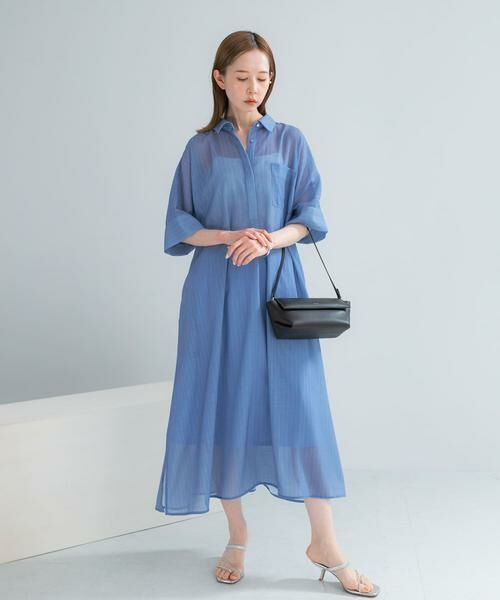 URBAN RESEARCH ROSSO / アーバンリサーチ ロッソ ワンピース | セミシアー5分袖シャツワンピース | 詳細17