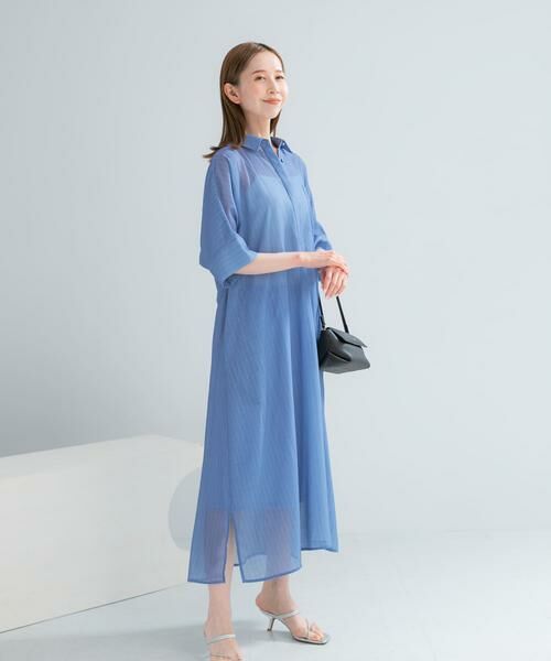 URBAN RESEARCH ROSSO / アーバンリサーチ ロッソ ワンピース | セミシアー5分袖シャツワンピース | 詳細19