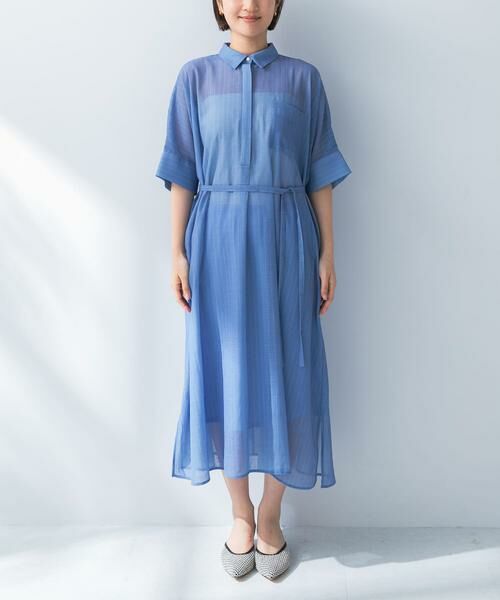 URBAN RESEARCH ROSSO / アーバンリサーチ ロッソ ワンピース | セミシアー5分袖シャツワンピース | 詳細21