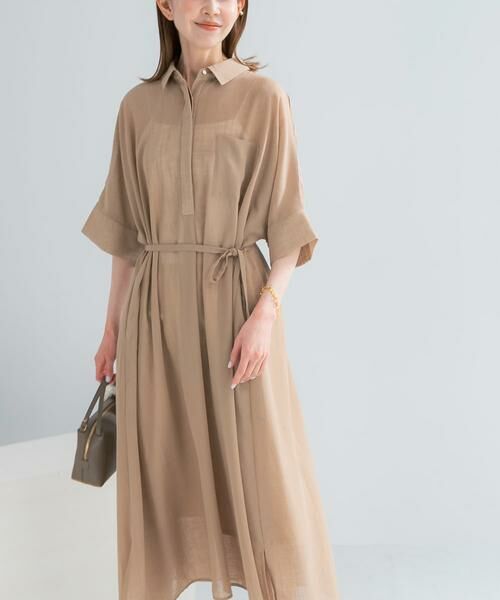 URBAN RESEARCH ROSSO / アーバンリサーチ ロッソ ワンピース | セミシアー5分袖シャツワンピース | 詳細28