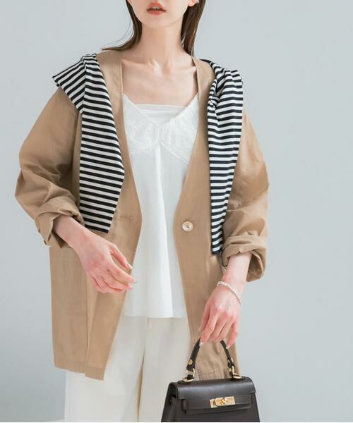 URBAN RESEARCH ROSSO / アーバンリサーチ ロッソ ノーカラージャケット | メモリーコットンライトジャケット | 詳細12