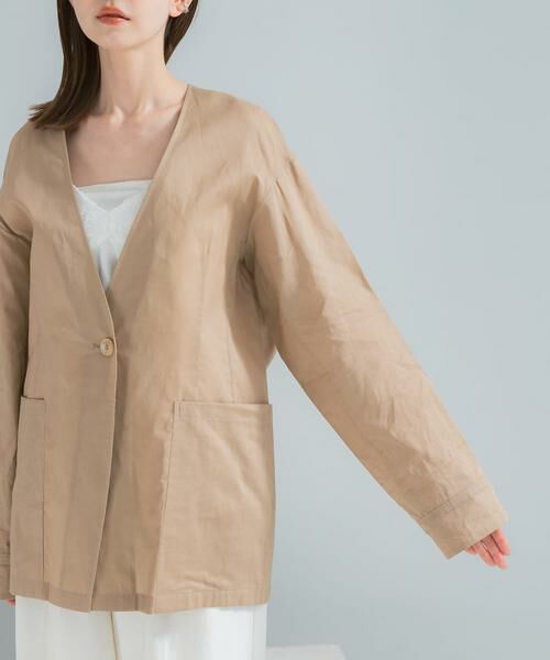 URBAN RESEARCH ROSSO / アーバンリサーチ ロッソ ノーカラージャケット | メモリーコットンライトジャケット | 詳細21