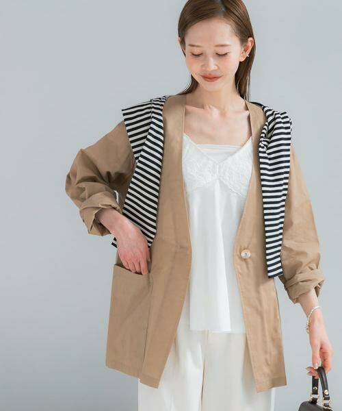 URBAN RESEARCH ROSSO / アーバンリサーチ ロッソ ノーカラージャケット | メモリーコットンライトジャケット | 詳細14