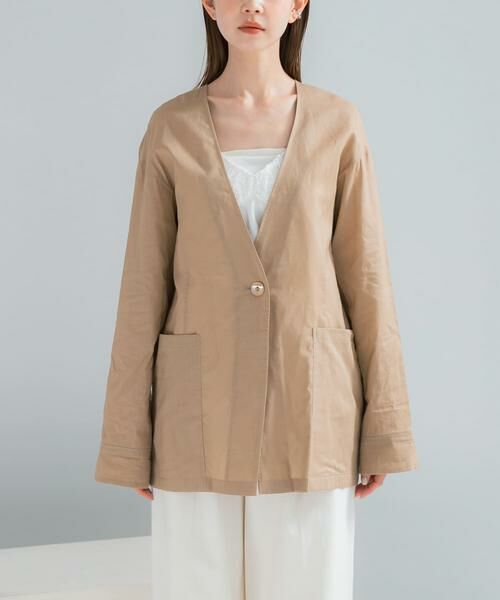 URBAN RESEARCH ROSSO / アーバンリサーチ ロッソ ノーカラージャケット | メモリーコットンライトジャケット | 詳細19