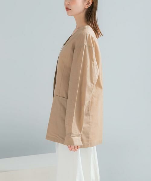 URBAN RESEARCH ROSSO / アーバンリサーチ ロッソ ノーカラージャケット | メモリーコットンライトジャケット | 詳細20