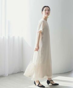 URBAN RESEARCH ROSSO / アーバンリサーチ ロッソ ドレス | ハーフスリーブオーガンジーバックオープンドレス