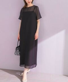 URBAN RESEARCH ROSSO / アーバンリサーチ ロッソ ドレス | ハーフスリーブオーガンジーバックオープンドレス