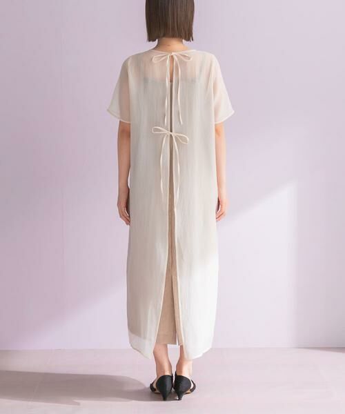 URBAN RESEARCH ROSSO / アーバンリサーチ ロッソ ドレス | ハーフスリーブオーガンジーバックオープンドレス | 詳細10