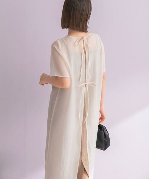 URBAN RESEARCH ROSSO / アーバンリサーチ ロッソ ドレス | ハーフスリーブオーガンジーバックオープンドレス | 詳細3
