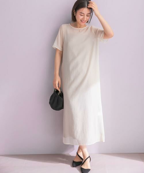 URBAN RESEARCH ROSSO / アーバンリサーチ ロッソ ドレス | ハーフスリーブオーガンジーバックオープンドレス | 詳細4