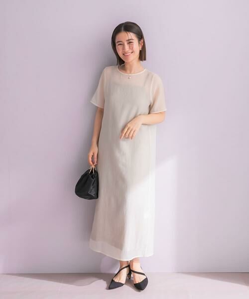 URBAN RESEARCH ROSSO / アーバンリサーチ ロッソ ドレス | ハーフスリーブオーガンジーバックオープンドレス | 詳細5