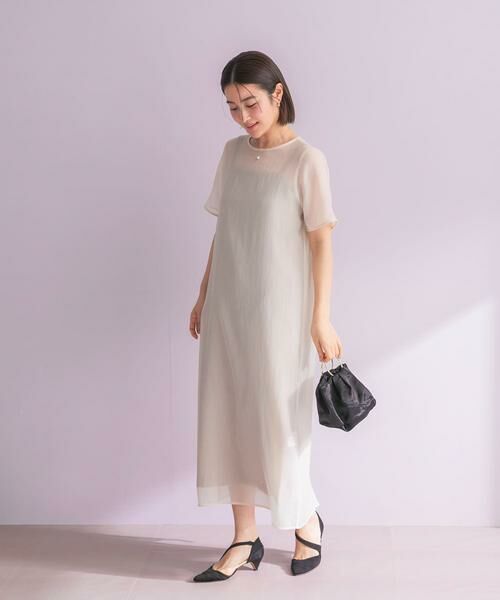 URBAN RESEARCH ROSSO / アーバンリサーチ ロッソ ドレス | ハーフスリーブオーガンジーバックオープンドレス | 詳細6