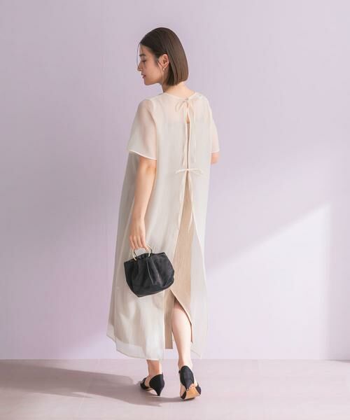 URBAN RESEARCH ROSSO / アーバンリサーチ ロッソ ドレス | ハーフスリーブオーガンジーバックオープンドレス | 詳細7
