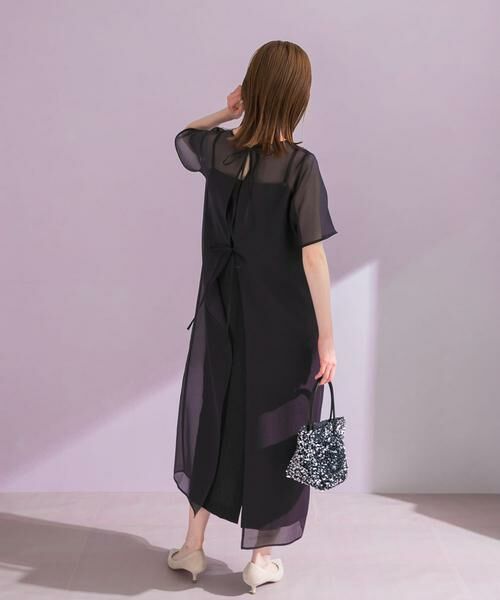 URBAN RESEARCH ROSSO / アーバンリサーチ ロッソ ドレス | ハーフスリーブオーガンジーバックオープンドレス | 詳細16