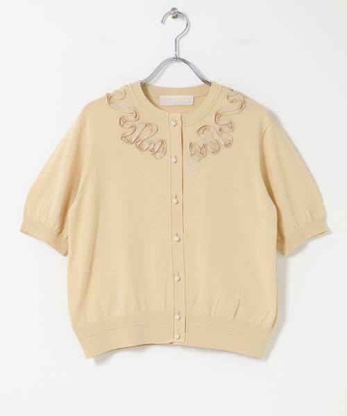 URBAN RESEARCH ROSSO / アーバンリサーチ ロッソ カーディガン・ボレロ | MARILYN MOON　EMBROIDERY KNIT CARDIGAN（アイボリー）