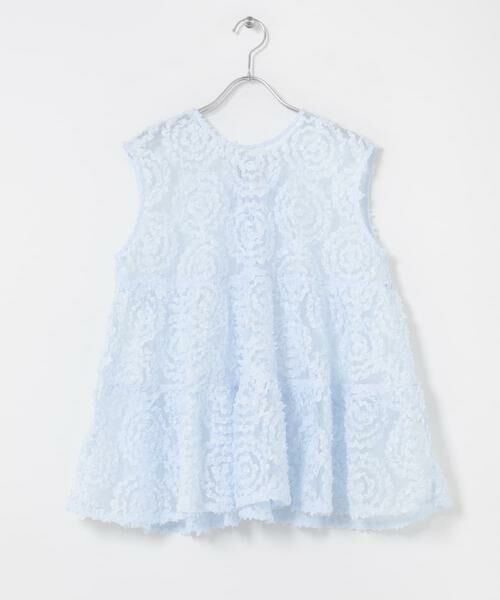 URBAN RESEARCH ROSSO / アーバンリサーチ ロッソ シャツ・ブラウス | Torrazzo Donna　FLOWER LACE A-LINE TOP（ライトブルー）