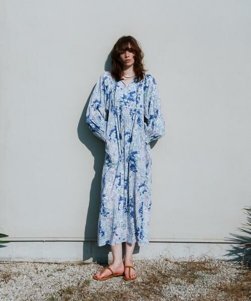 URBAN RESEARCH ROSSO / アーバンリサーチ ロッソ ワンピース | sara mallika　COTTON BOHEMIAN FLOWER DRESS（パープル）