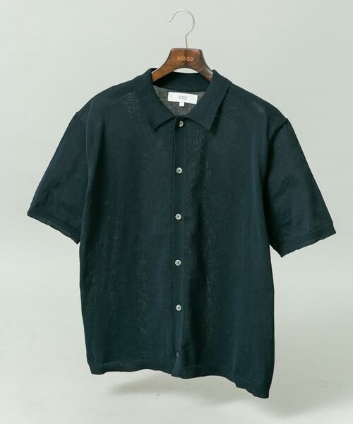 URBAN RESEARCH ROSSO / アーバンリサーチ ロッソ カーディガン・ボレロ | 『UR TECH』AIRDRY半袖ポロカーディガン（ネイビー）