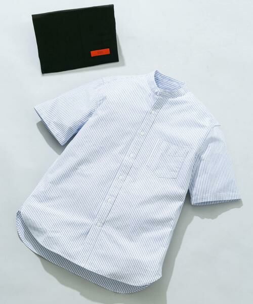 URBAN RESEARCH ROSSO / アーバンリサーチ ロッソ シャツ・ブラウス | 『WEB限定』『抗菌/消臭』『XXLサイズあり』ハイパフォーマンスバンドカラー半袖シャツ（ストライプ）