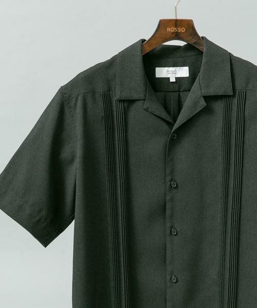 URBAN RESEARCH ROSSO / アーバンリサーチ ロッソ シャツ・ブラウス | 『セットアップ対応』『防シワ』サマーウール調キューバシャツ（ブラック）