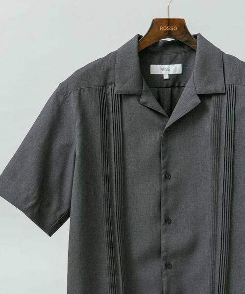 URBAN RESEARCH ROSSO / アーバンリサーチ ロッソ シャツ・ブラウス | 『セットアップ対応』『防シワ』サマーウール調キューバシャツ（グレー）