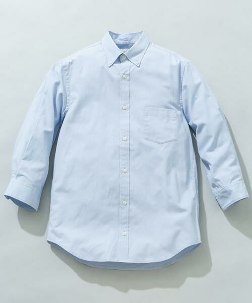 URBAN RESEARCH ROSSO / アーバンリサーチ ロッソ シャツ・ブラウス | ハイパフォーマンスリネン七分袖シャツ（ライトブルー）