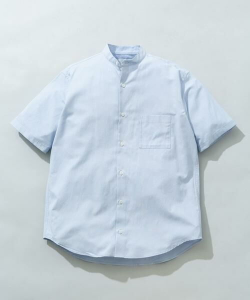 URBAN RESEARCH ROSSO / アーバンリサーチ ロッソ シャツ・ブラウス | 『WEB限定』『イージーケア / XLサイズあり』ハイパフォーマンスリネンバンド半袖シャツ(ライトブルー)