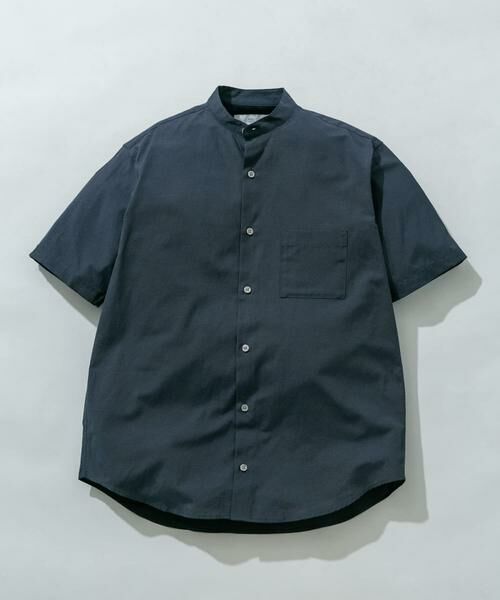 URBAN RESEARCH ROSSO / アーバンリサーチ ロッソ シャツ・ブラウス | 『WEB限定』『イージーケア / XLサイズあり』ハイパフォーマンスリネンバンド半袖シャツ(ネイビー)
