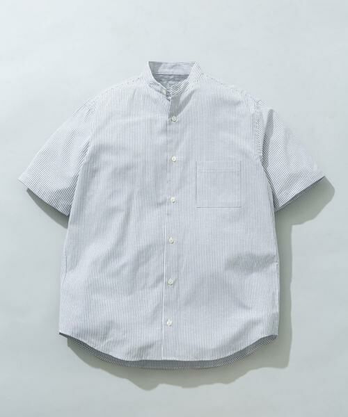 URBAN RESEARCH ROSSO / アーバンリサーチ ロッソ シャツ・ブラウス | 『WEB限定』『イージーケア / XLサイズあり』ハイパフォーマンスリネンバンド半袖シャツ(ストライプ)