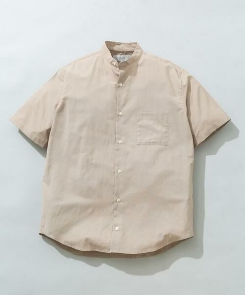 URBAN RESEARCH ROSSO / アーバンリサーチ ロッソ シャツ・ブラウス | 『WEB限定』『イージーケア / XLサイズあり』ハイパフォーマンスリネンバンド半袖シャツ(ベージュ)
