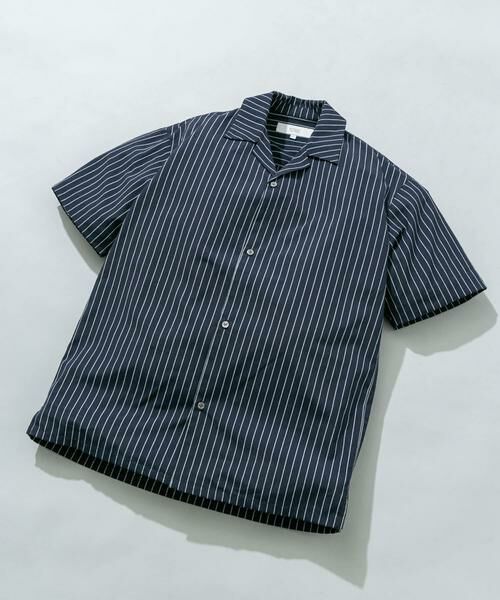 URBAN RESEARCH ROSSO / アーバンリサーチ ロッソ シャツ・ブラウス | 『イージーケア / XLサイズあり』アーバンリラックスリネンオープンカラーシャツ（ネイビー）