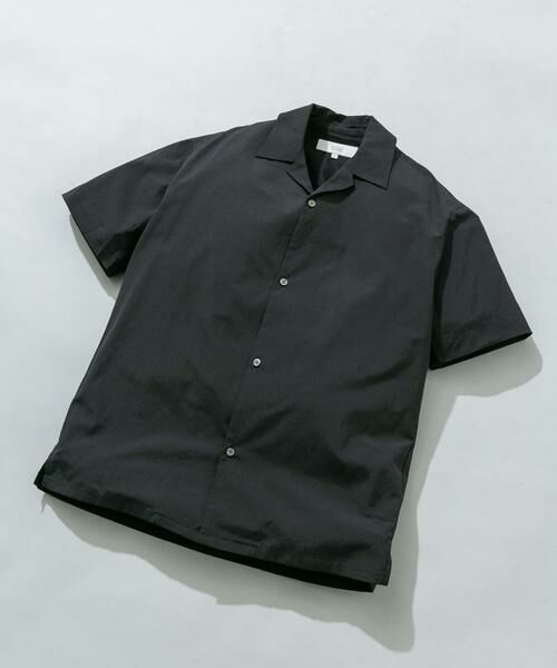 URBAN RESEARCH ROSSO / アーバンリサーチ ロッソ シャツ・ブラウス | 『イージーケア / XLサイズあり』アーバンリラックスリネンオープンカラーシャツ（ブラック）