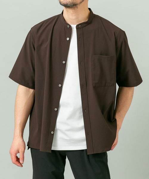 URBAN RESEARCH ROSSO / アーバンリサーチ ロッソ シャツ・ブラウス | 『WEB限定』『XLサイズあり』『吸水速乾』Air Stretch バンドカラーシャツ | 詳細1