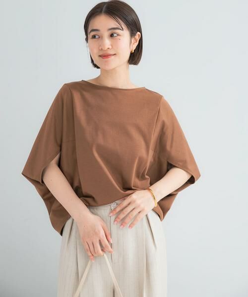 URBAN RESEARCH ROSSO / アーバンリサーチ ロッソ Tシャツ | 『WEB/一部店舗限定』UVカットクールタッチ5分袖ドルマンプルオーバー（キャメル）