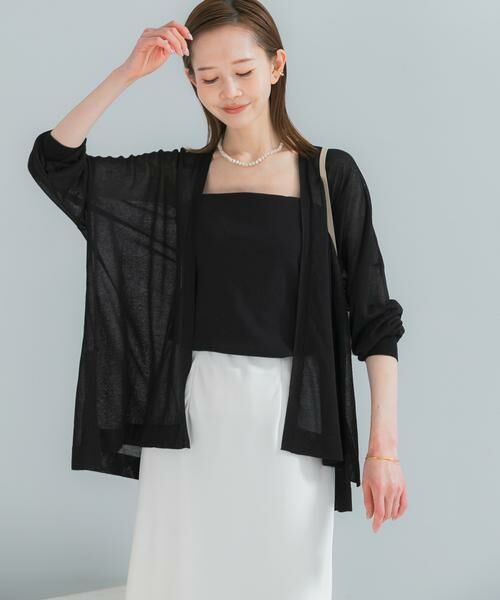 URBAN RESEARCH ROSSO / アーバンリサーチ ロッソ カーディガン・ボレロ | 接触冷感シアーカーディガン（ブラック）