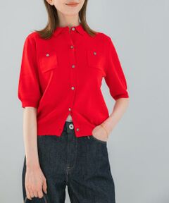 URBAN RESEARCH ROSSO / アーバンリサーチ ロッソ カーディガン・ボレロ | 襟付コンパクト5分袖カーディガン