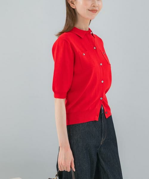 URBAN RESEARCH ROSSO / アーバンリサーチ ロッソ カーディガン・ボレロ | 襟付コンパクト5分袖カーディガン | 詳細1