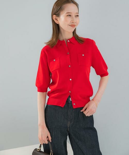 URBAN RESEARCH ROSSO / アーバンリサーチ ロッソ カーディガン・ボレロ | 襟付コンパクト5分袖カーディガン | 詳細2