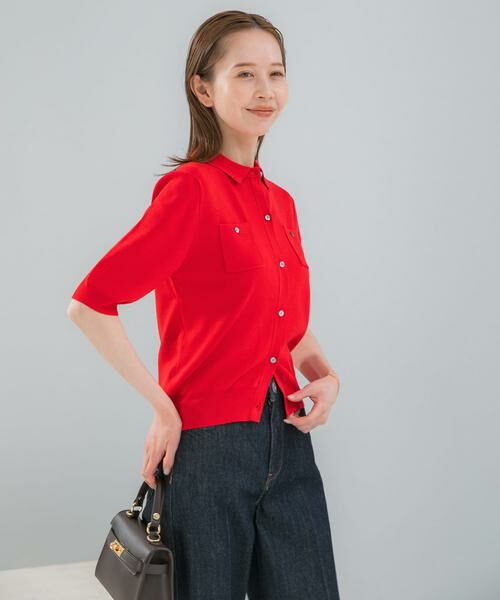 URBAN RESEARCH ROSSO / アーバンリサーチ ロッソ カーディガン・ボレロ | 襟付コンパクト5分袖カーディガン | 詳細3