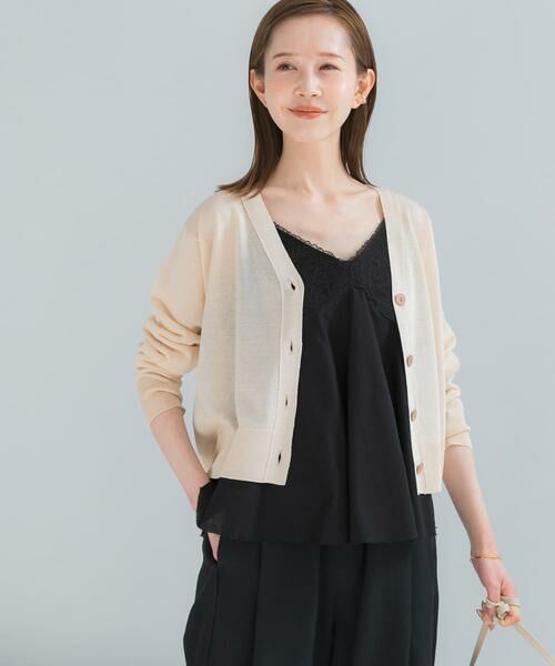 URBAN RESEARCH ROSSO / アーバンリサーチ ロッソ カーディガン・ボレロ | リネン混セミシアーカーディガン | 詳細1