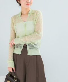 URBAN RESEARCH ROSSO / アーバンリサーチ ロッソ カーディガン・ボレロ | リネン混クロシェニットカーディガン