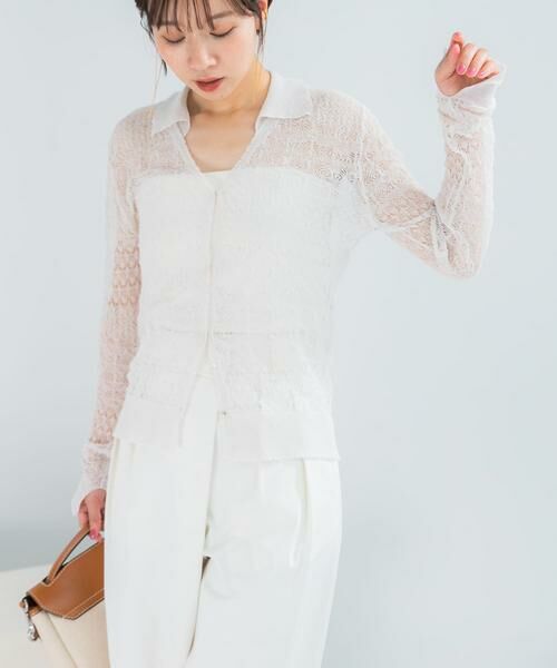 URBAN RESEARCH ROSSO / アーバンリサーチ ロッソ カーディガン・ボレロ | リネン混クロシェニットカーディガン | 詳細14