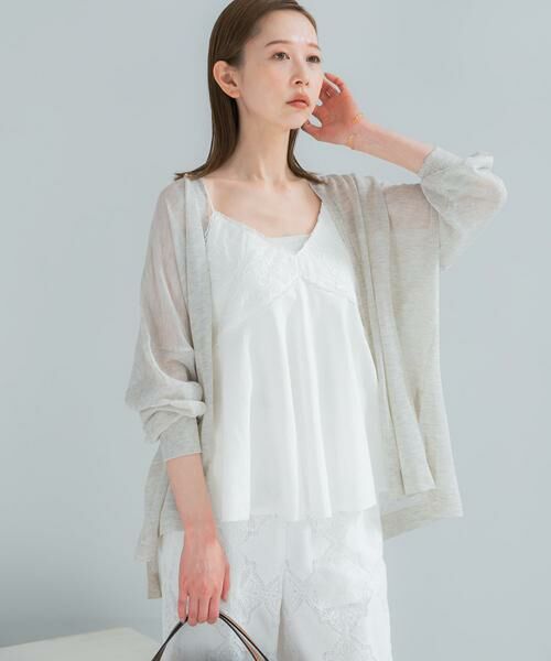 URBAN RESEARCH ROSSO / アーバンリサーチ ロッソ キャミソール・チューブトップ | リネン混レイヤードレースキャミソール | 詳細2