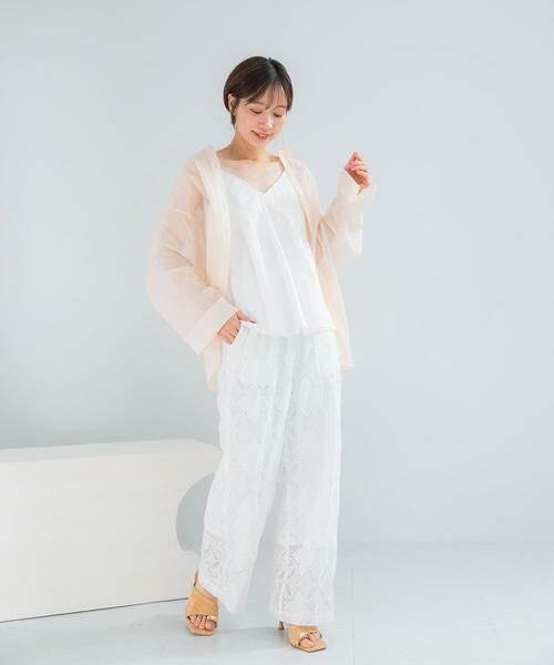 URBAN RESEARCH ROSSO / アーバンリサーチ ロッソ キャミソール・チューブトップ | リネン混レイヤードレースキャミソール | 詳細4