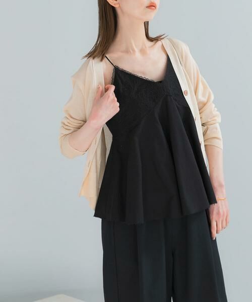 URBAN RESEARCH ROSSO / アーバンリサーチ ロッソ キャミソール・チューブトップ | リネン混レイヤードレースキャミソール | 詳細8