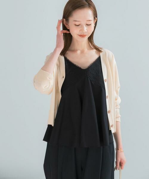 URBAN RESEARCH ROSSO / アーバンリサーチ ロッソ キャミソール・チューブトップ | リネン混レイヤードレースキャミソール | 詳細9