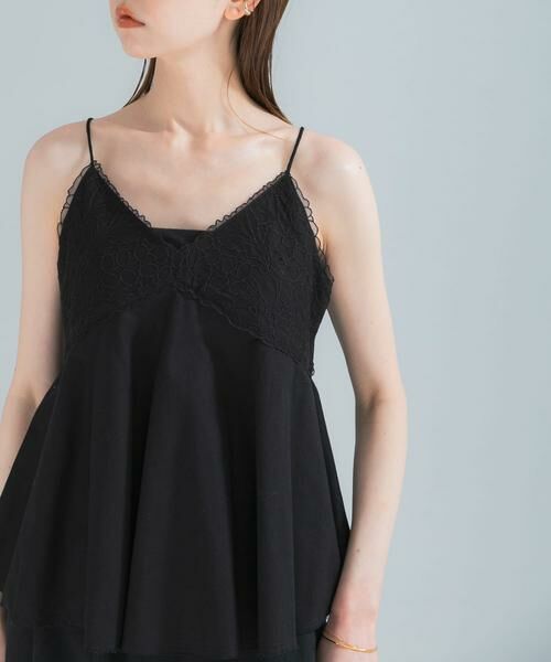 URBAN RESEARCH ROSSO / アーバンリサーチ ロッソ キャミソール・チューブトップ | リネン混レイヤードレースキャミソール | 詳細14