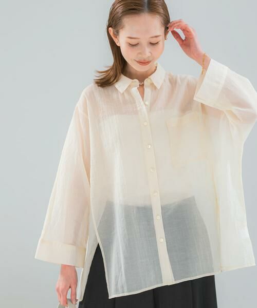 URBAN RESEARCH ROSSO / アーバンリサーチ ロッソ シャツ・ブラウス | シアーコットンドルマンシャツ（オフホワイト）