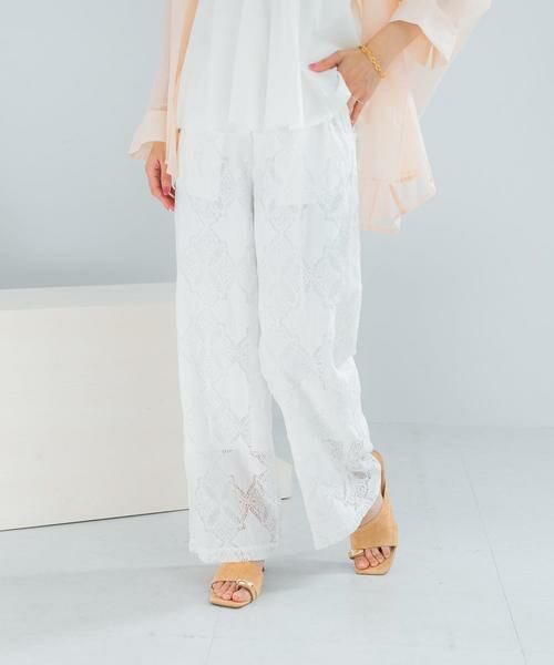 URBAN RESEARCH ROSSO / アーバンリサーチ ロッソ その他パンツ | パネルレースストレートイージーパンツ | 詳細4