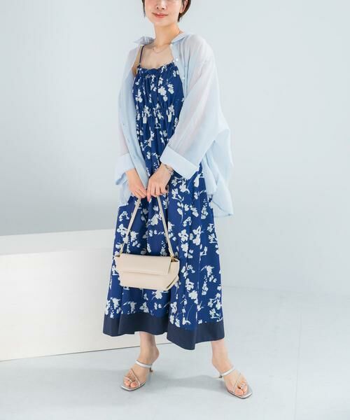 URBAN RESEARCH ROSSO / アーバンリサーチ ロッソ ワンピース | フラワーモチーフプリントキャミワンピース（ブルー）